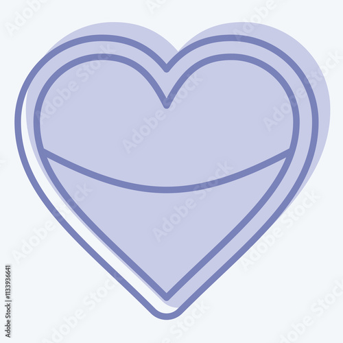 Icon Heart Pillow. related to Fabric symbol. two tone style. simple design editable