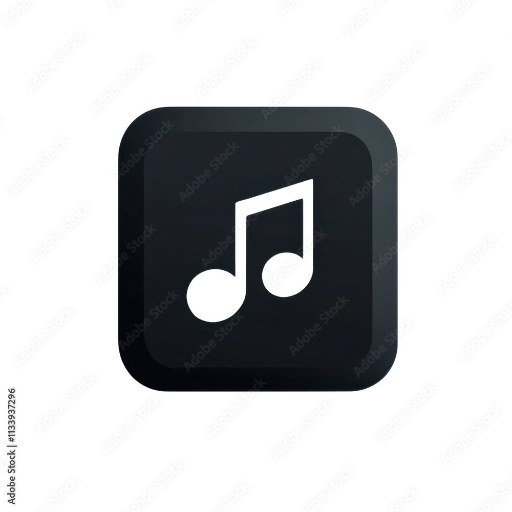Black music note icon on a digital background for creative designs Black music note icon on a digital background for creative designs