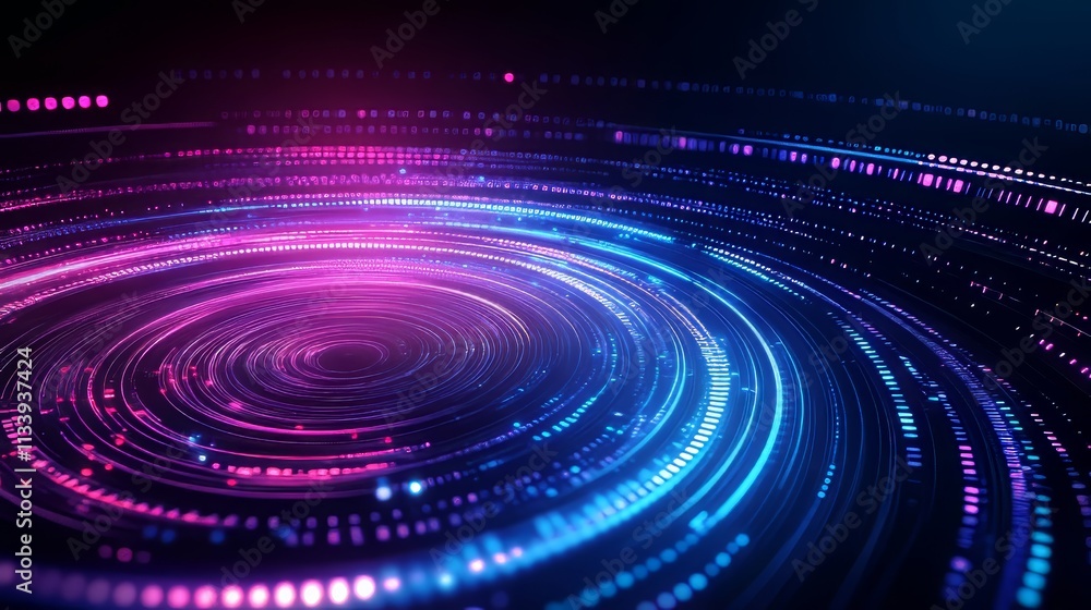 Abstract swirls of blue and pink digital light in a mesmerizing pattern. Abstract swirls of blue and pink digital light in a mesmerizing pattern.