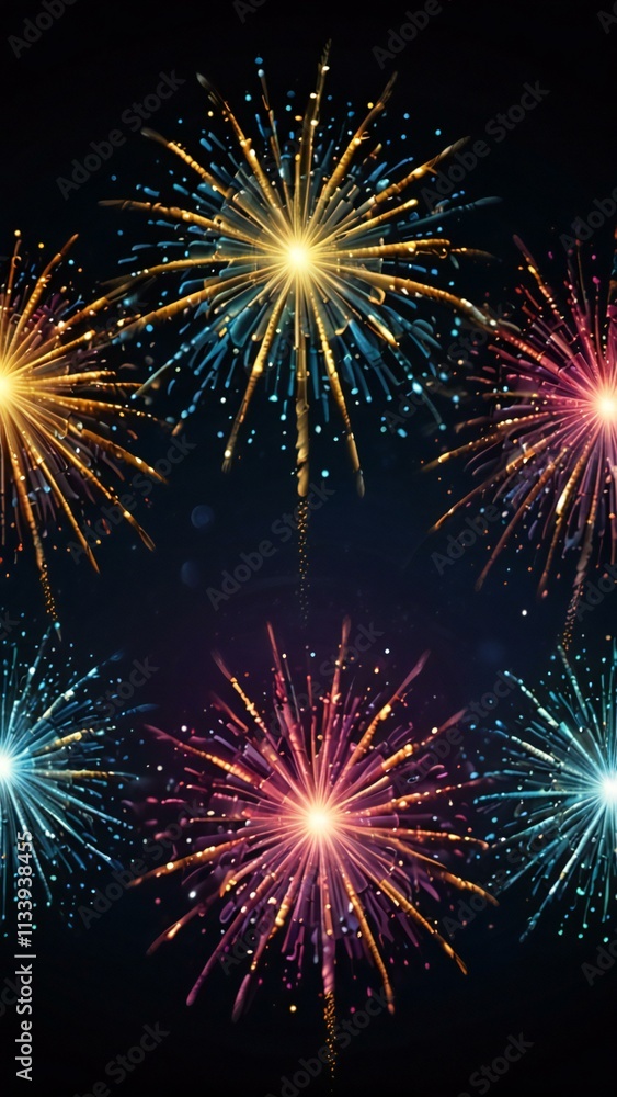 Naklejka premium fireworks on the background