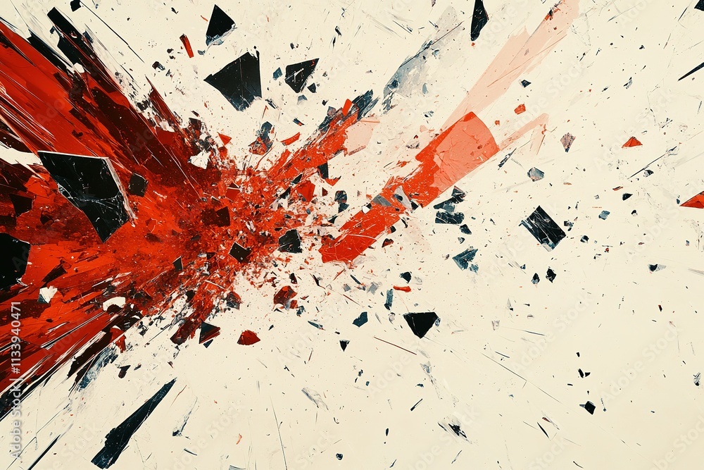 Explosive red and black abstract on white background Explosive red and black abstract on white background