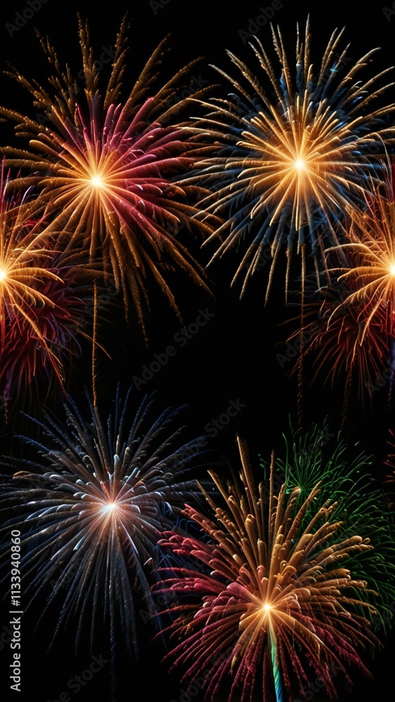 Naklejka premium fireworks in the night sky