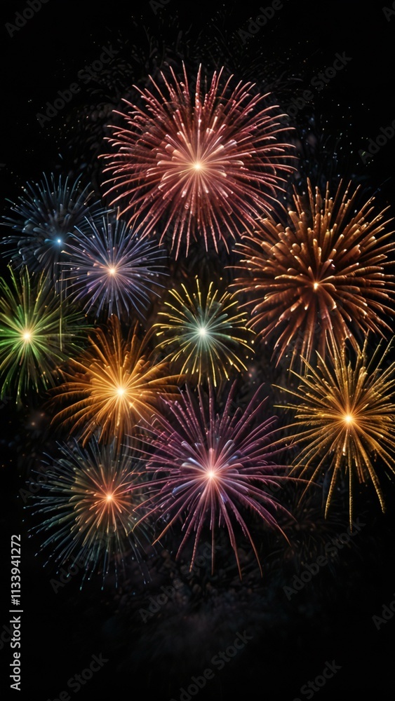 Naklejka premium fireworks in the night sky