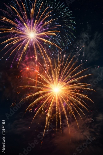 fireworks in the night sky
