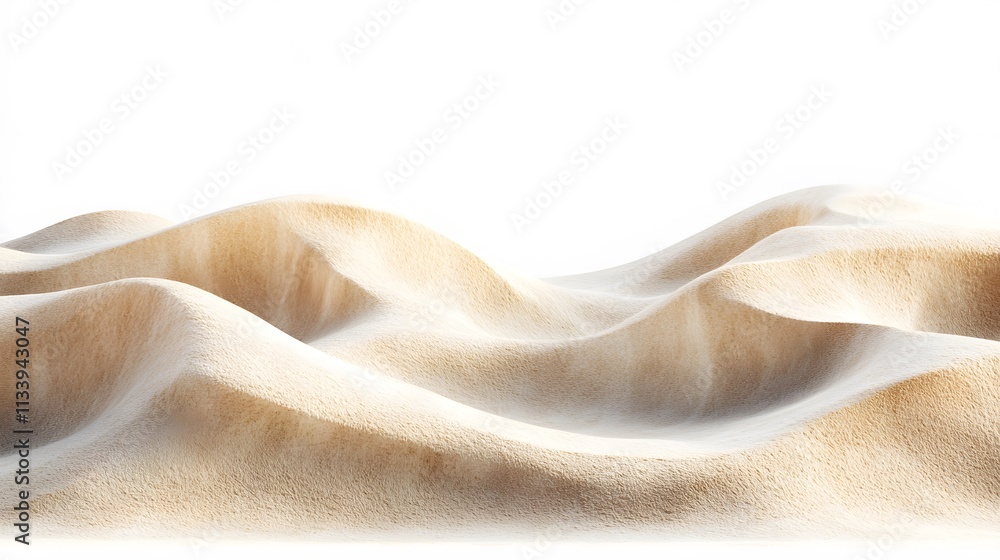 Undulating sand dunes against a white background. Undulating sand dunes against a white background.