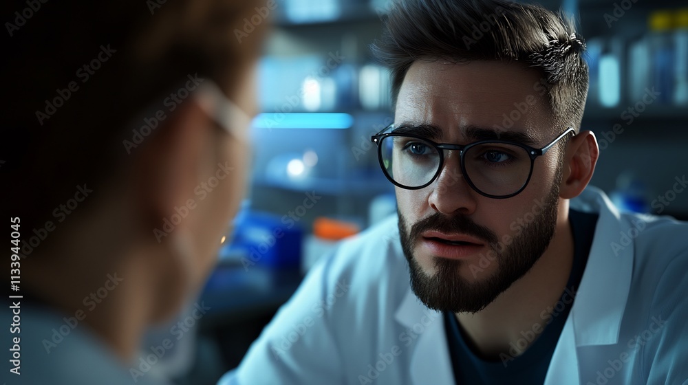 Portrait of a Pensive Young Scientist in a Lab Portrait of a Pensive Young Scientist in a Lab