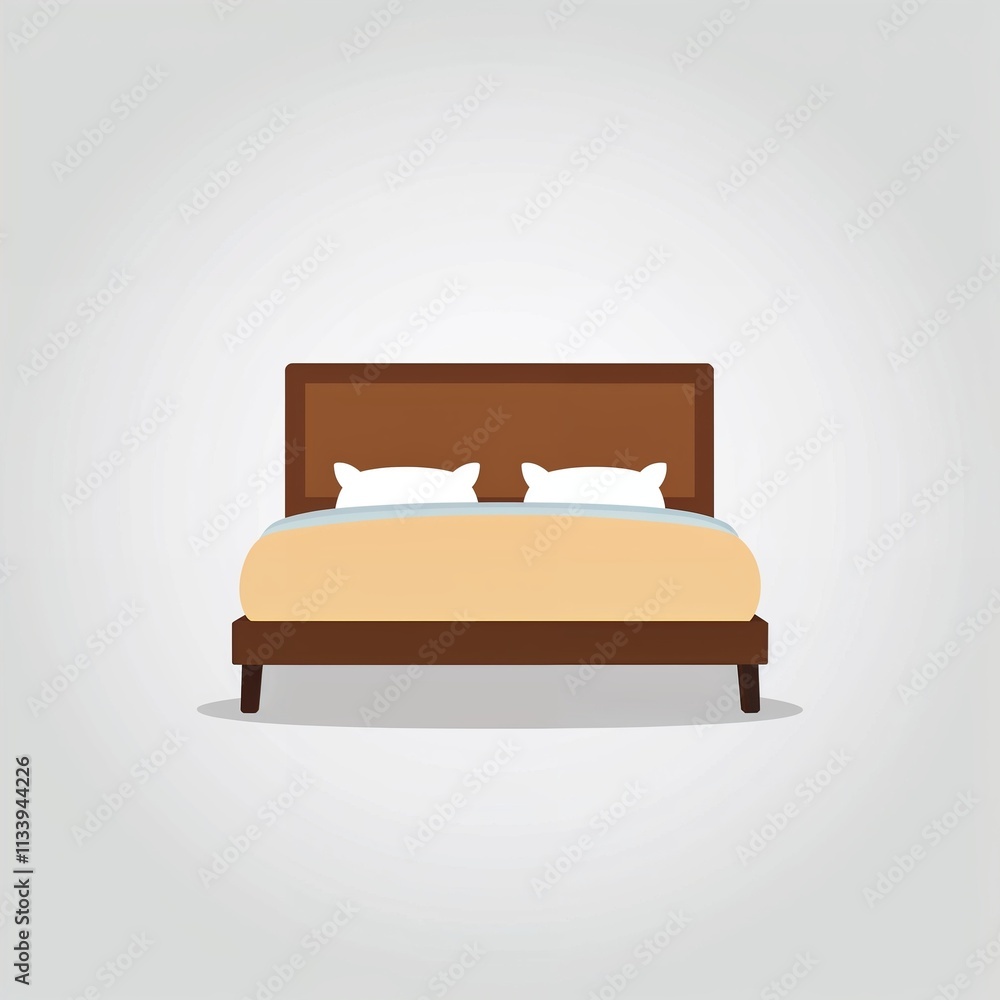 A headboard cartoon illustration on plain white background A headboard cartoon illustration on plain white background