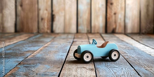 Blue Toy Car: Perfect for Baby Showers and Birth Announcements
