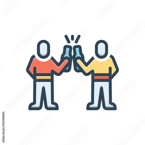 Color illustration icon for cheers
