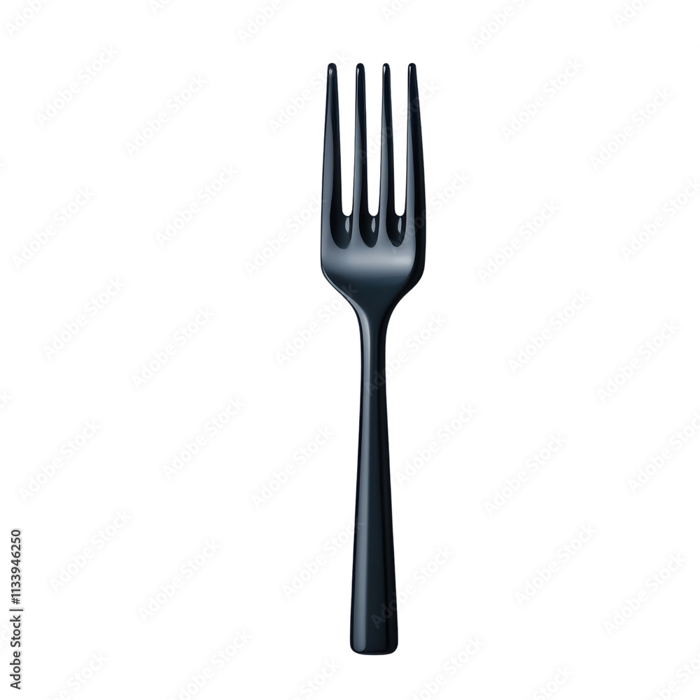 sleek black fork with modern minimalist design isolated on transparency background sleek black fork with modern minimalist design isolated on transparency background