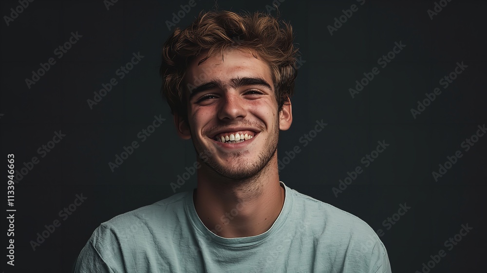 Cheerful Smiling Young Man Studio Portrait in 16K Resolution Cheerful Smiling Young Man Studio Portrait in 16K Resolution