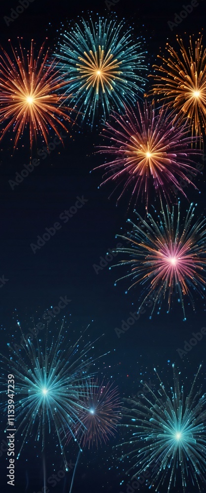 Naklejka premium fireworks on the night sky