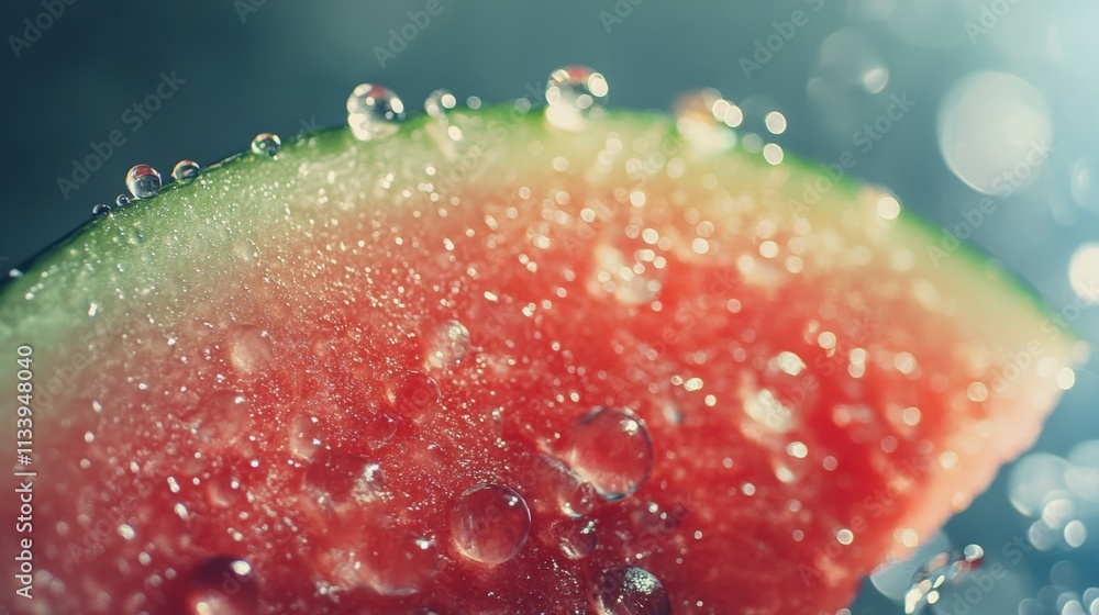 fresh watermelon slice with droplets of water fresh watermelon slice with droplets of water