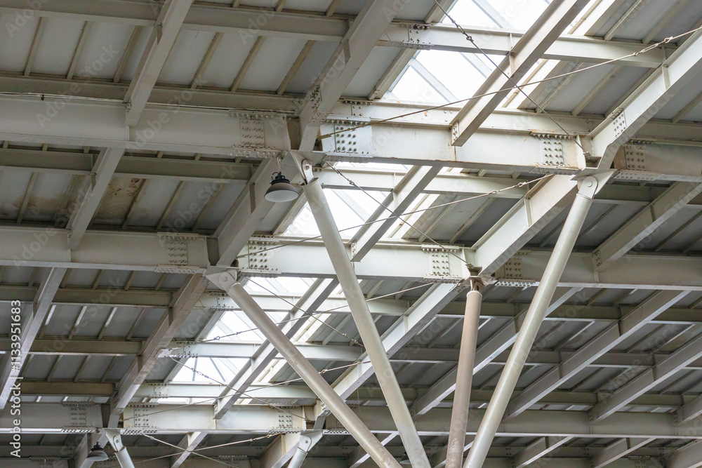 Ceiling with hanging lamps in a Train Station in Jakarta, Indonesia. Ceiling with hanging lamps in a Train Station in Jakarta, Indonesia.
