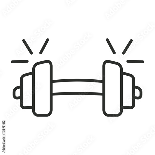 Gym icon, Hotel service symbol outline icon, editable vector illustration and transparent graphic element. Isolated on white background