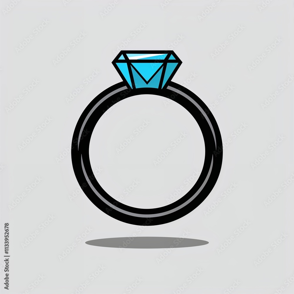 A ring cartoon illustration on plain white background A ring cartoon illustration on plain white background
