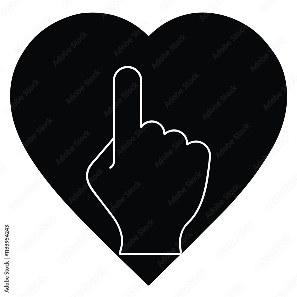 Stylized Hand Gesture Vector Illustration for Love, Peace, and Mental Health Stylized Hand Gesture Vector Illustration for Love, Peace, and Mental Health