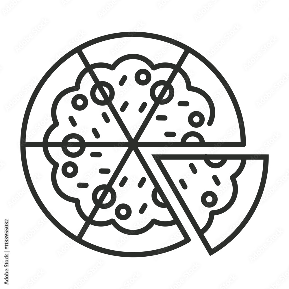 Pizza icon, Fast food symbol outline icon, editable vector illustration and transparent graphic element. Isolated on white background Pizza icon, Fast food symbol outline icon, editable vector illustration and transparent graphic element. Isolated on white background
