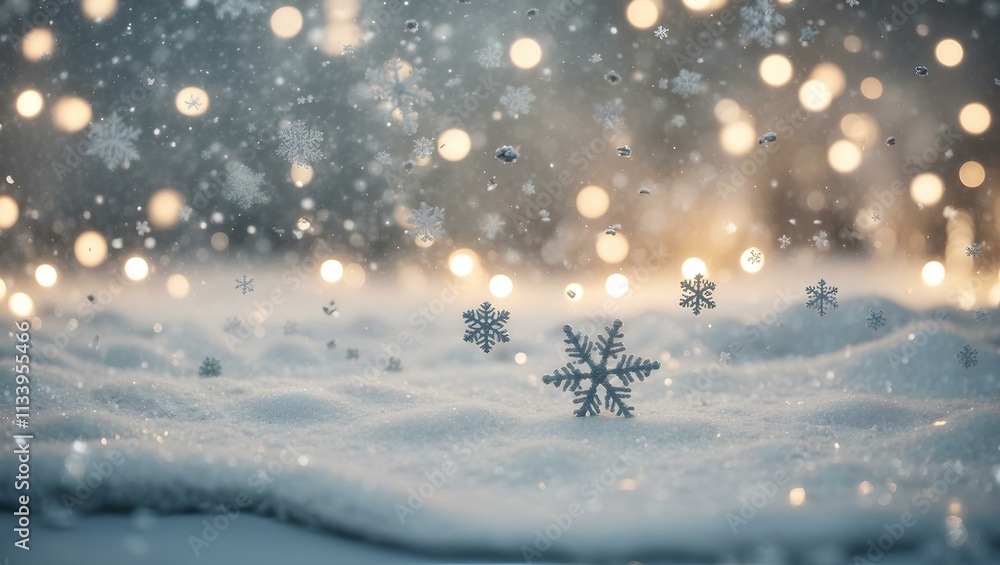 Snowflakes with bokeh sparkling light background Snowflakes with bokeh sparkling light background