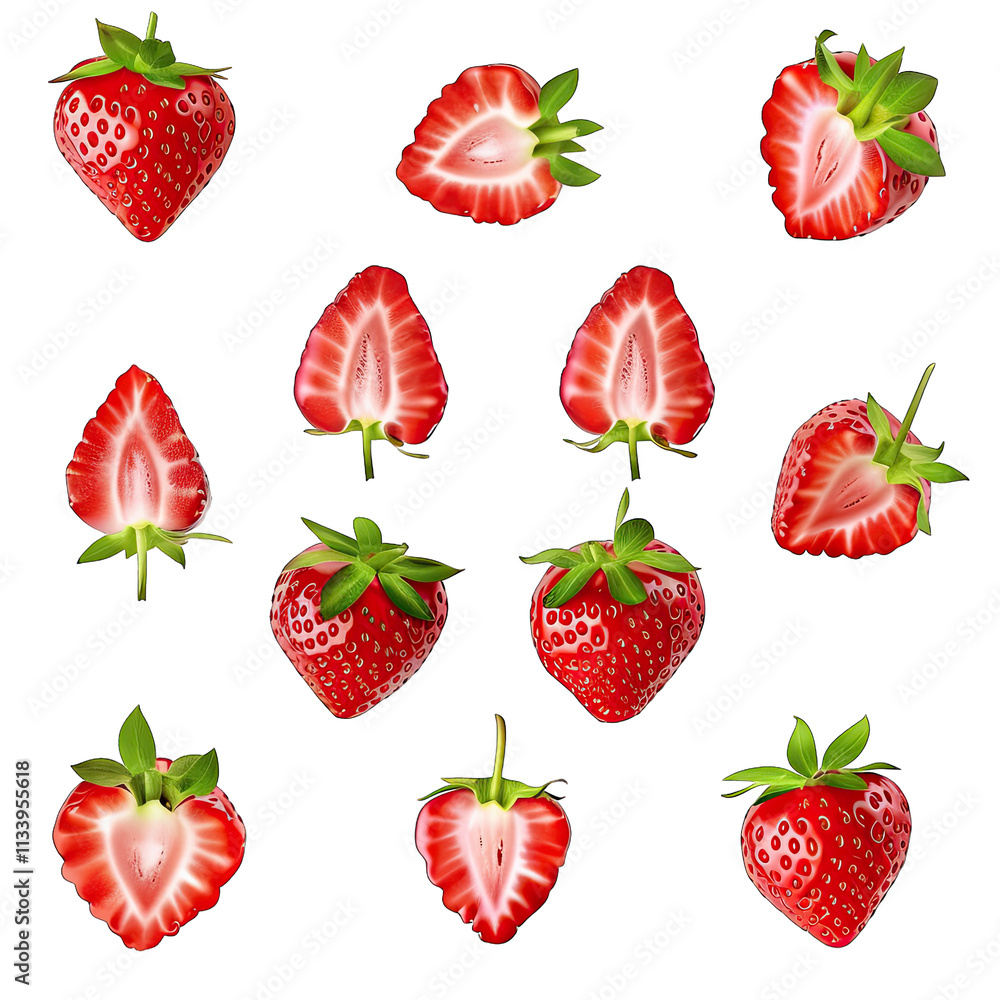 set of strawberries set of strawberries