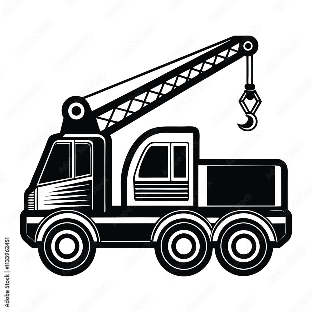 Naklejka premium construction crane and truck
