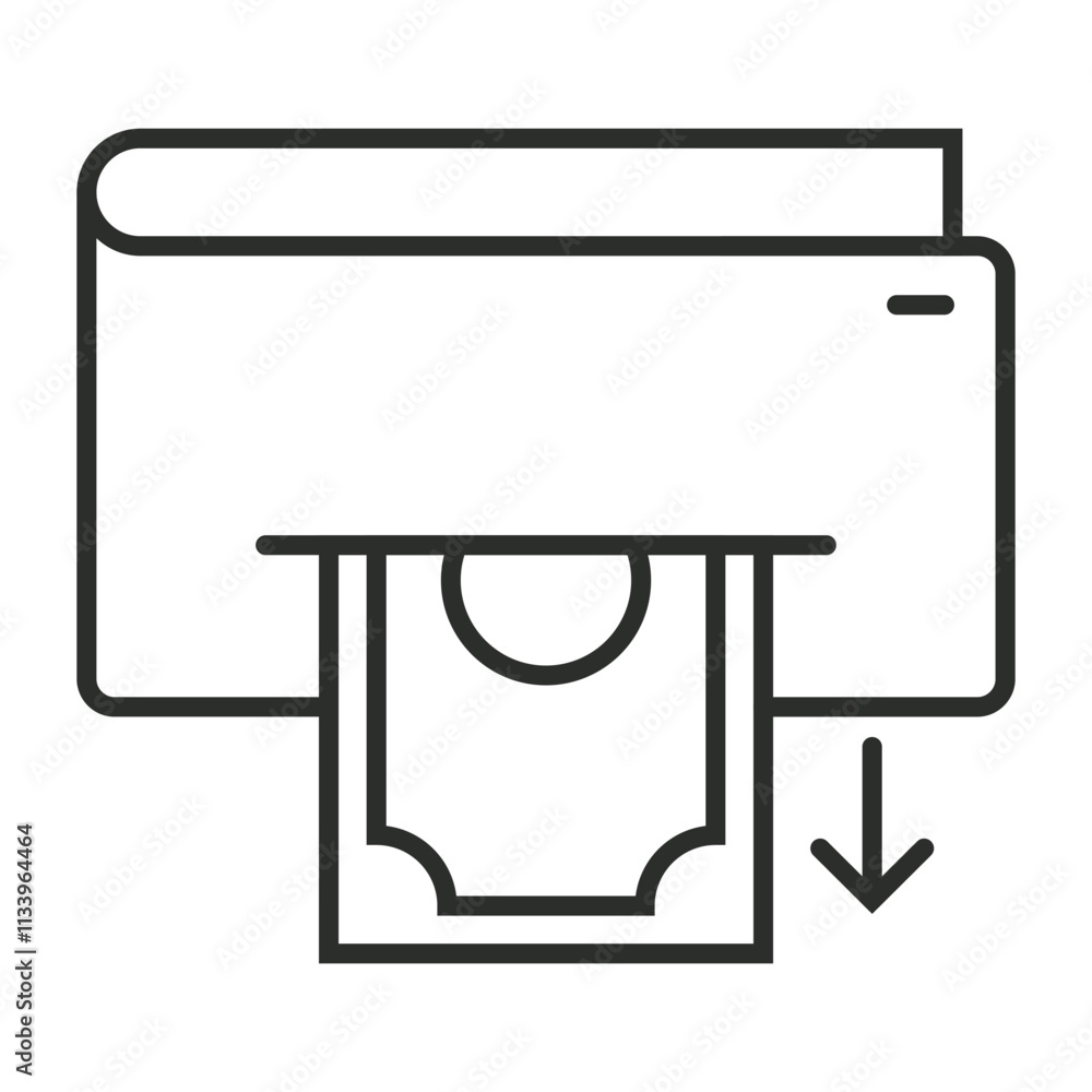 Withdrawal icon, Bank symbol outline icon, editable vector illustration and transparent graphic element. Isolated on white background Withdrawal icon, Bank symbol outline icon, editable vector illustration and transparent graphic element. Isolated on white background