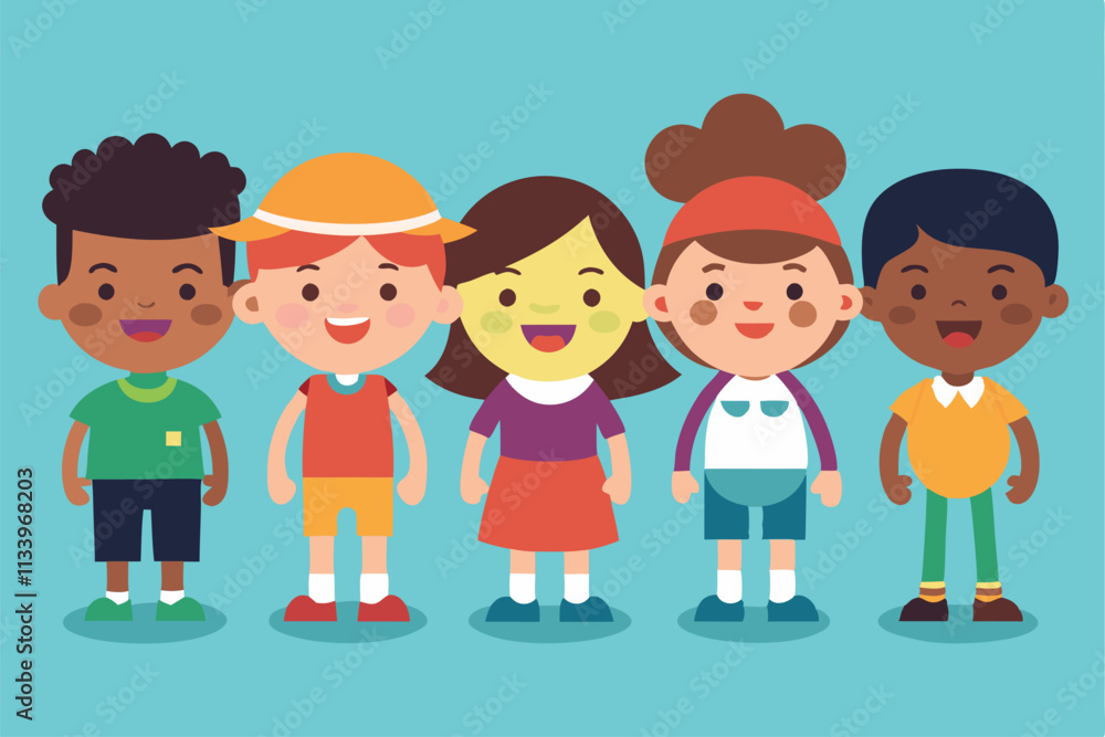 group of kids cartoon boy children people vector group of kids cartoon boy children people vector