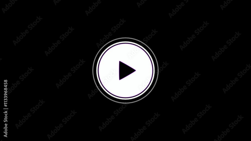 Simple video play icon, Simple media play icon with radial wave Simple video play icon, Simple media play icon with radial wave