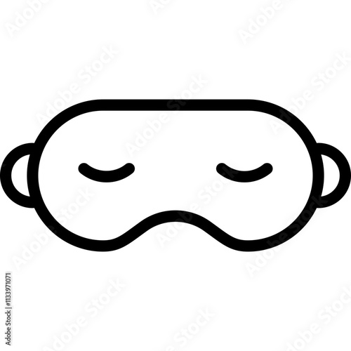 sleep mask icon illustration design with outline