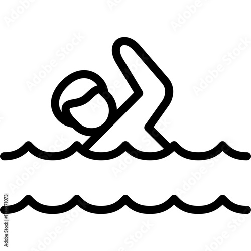 swimming icon illustration design with outline