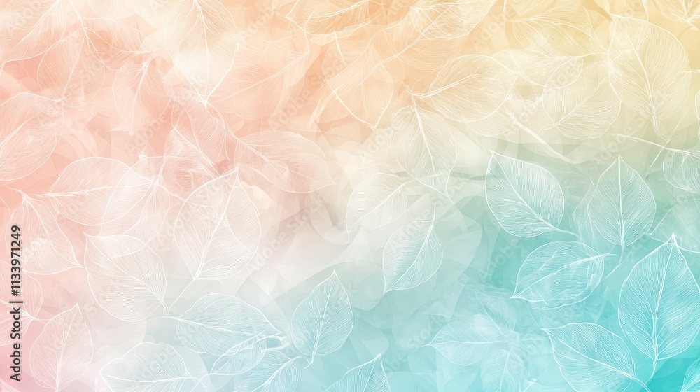 Fototapeta premium A colorful background with white and pink leaves