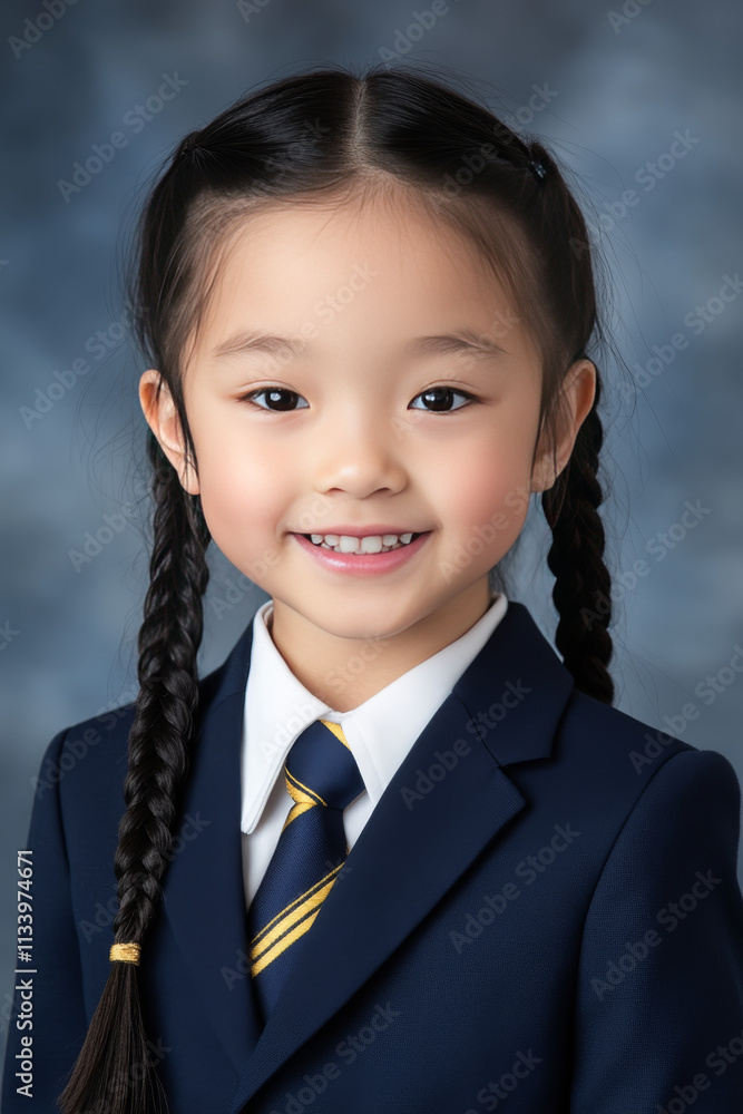 American white girl navy blue tie with light yellow stripes American white girl navy blue tie with light yellow stripes