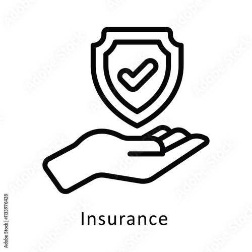 Insurance Vector Outline Icon. Eps 10 File 