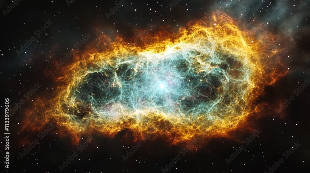 Obraz premium wonders of cosmic nebulae: exploring the fiery realms of starbirth among galaxies