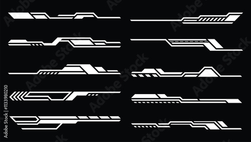 Sci-fi futuristic emelent design, hud dashboard display virtual reality technology screen. User Interface set. Statistics, Data information infographic. Vector graphic