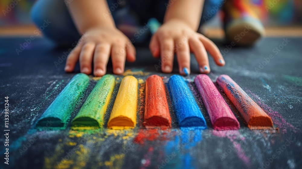 Fototapeta premium Colorful Crayons: A Child's Creative Playtime