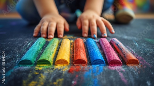 Colorful Crayons: A Child's Creative Playtime photo