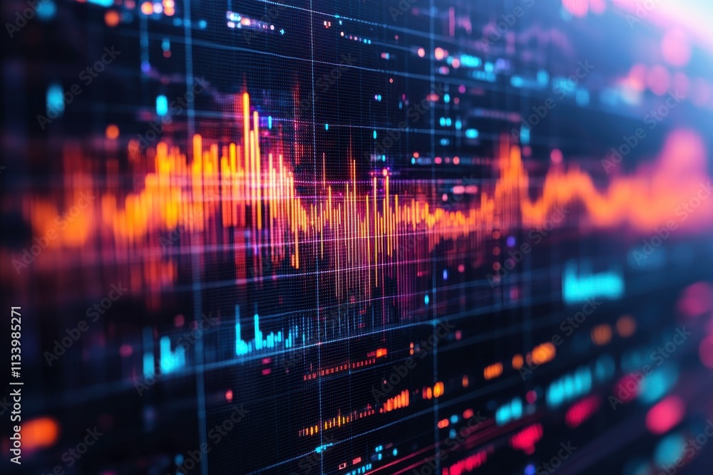 Vibrant Speech Waveform Visual on Computer Screen Vibrant Speech Waveform Visual on Computer Screen