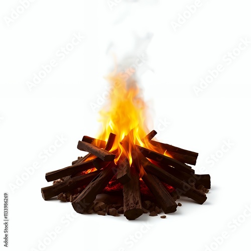 there is a fire that is burning in the middle of the night. photo