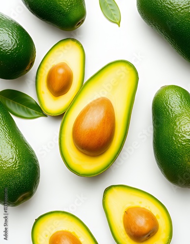 there are many avocados that are on the table together. photo