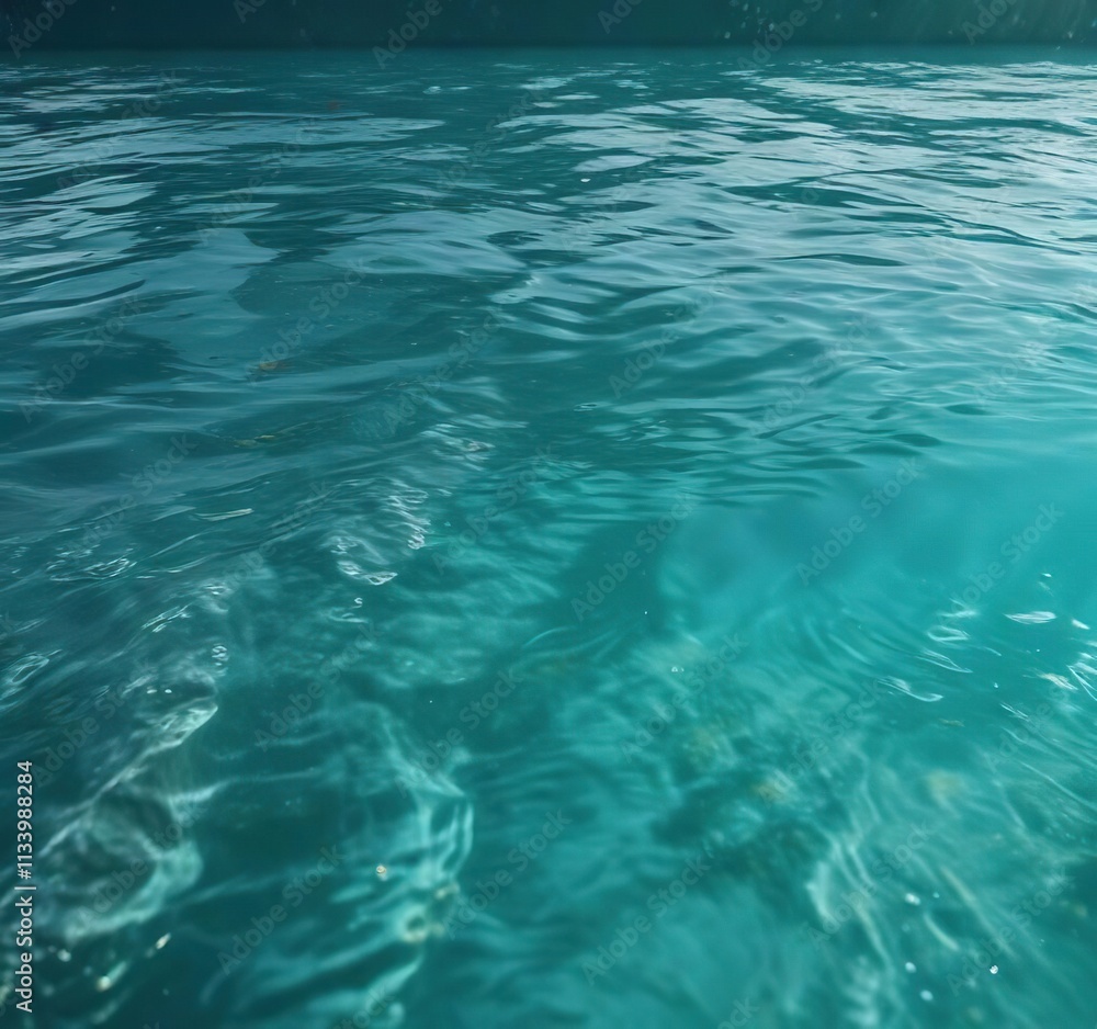 Calm water on a translucent turquoise background, soothing, glassy, hue Calm water on a translucent turquoise background, soothing, glassy, hue