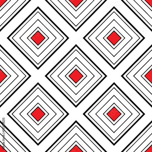 Abstract geometric pattern with repeating diamond shapes and accent color.