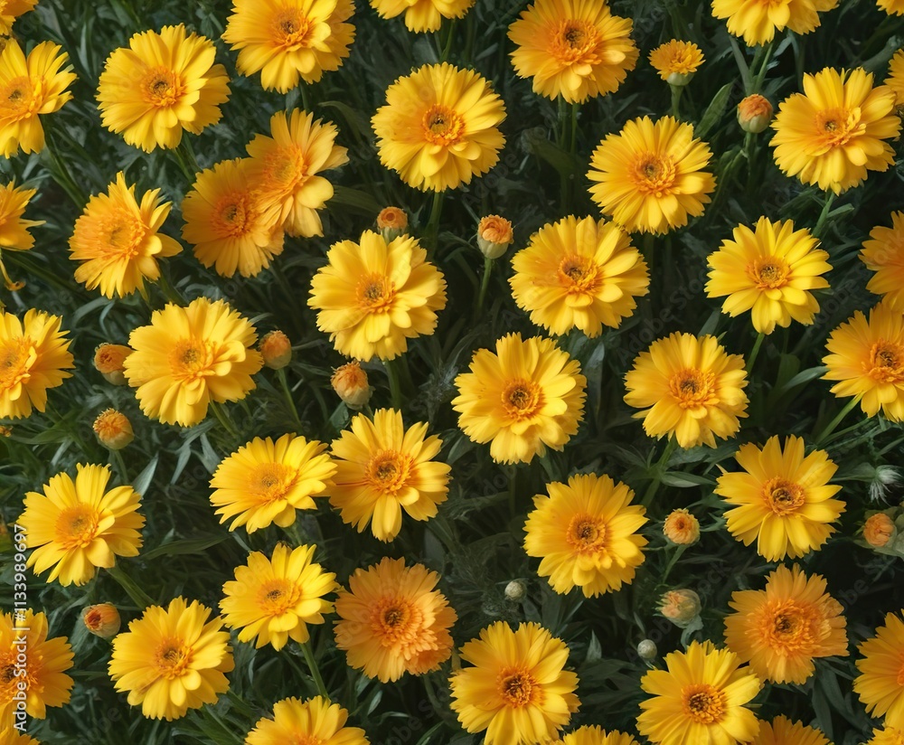 A delicate composition of a single carnation placed among clusters of bright yellow daisies, nature, bouquet, carnation A delicate composition of a single carnation placed among clusters of bright yellow daisies, nature, bouquet, carnation