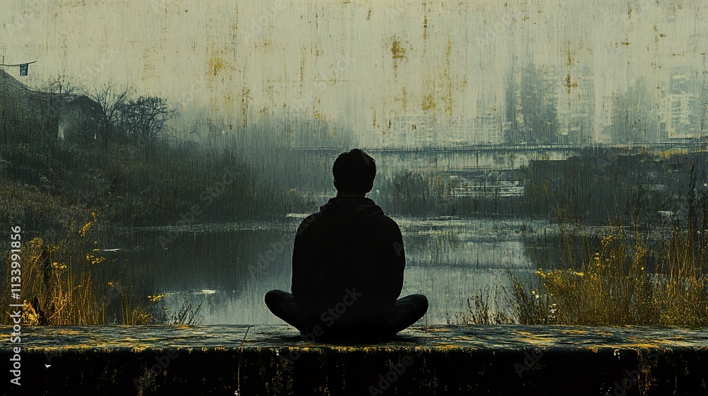 Contemplation by the Lake: A Moment of Tranquility Contemplation by the Lake: A Moment of Tranquility