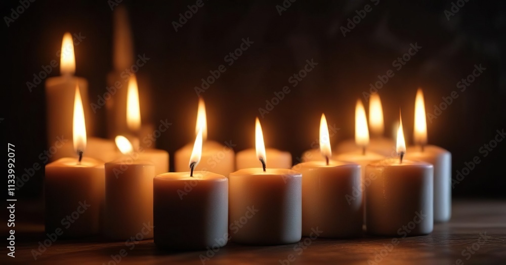 Softly glowing candlelight casts a warm ambiance on a dark background, ambiance, lighting, soft light Softly glowing candlelight casts a warm ambiance on a dark background, ambiance, lighting, soft light
