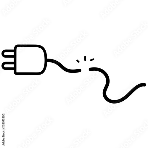 Broken plug line icon