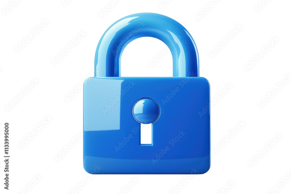 Blue Lock Secures Privacy, Isolated PNG Transparent Background Blue Lock Secures Privacy, Isolated PNG Transparent Background