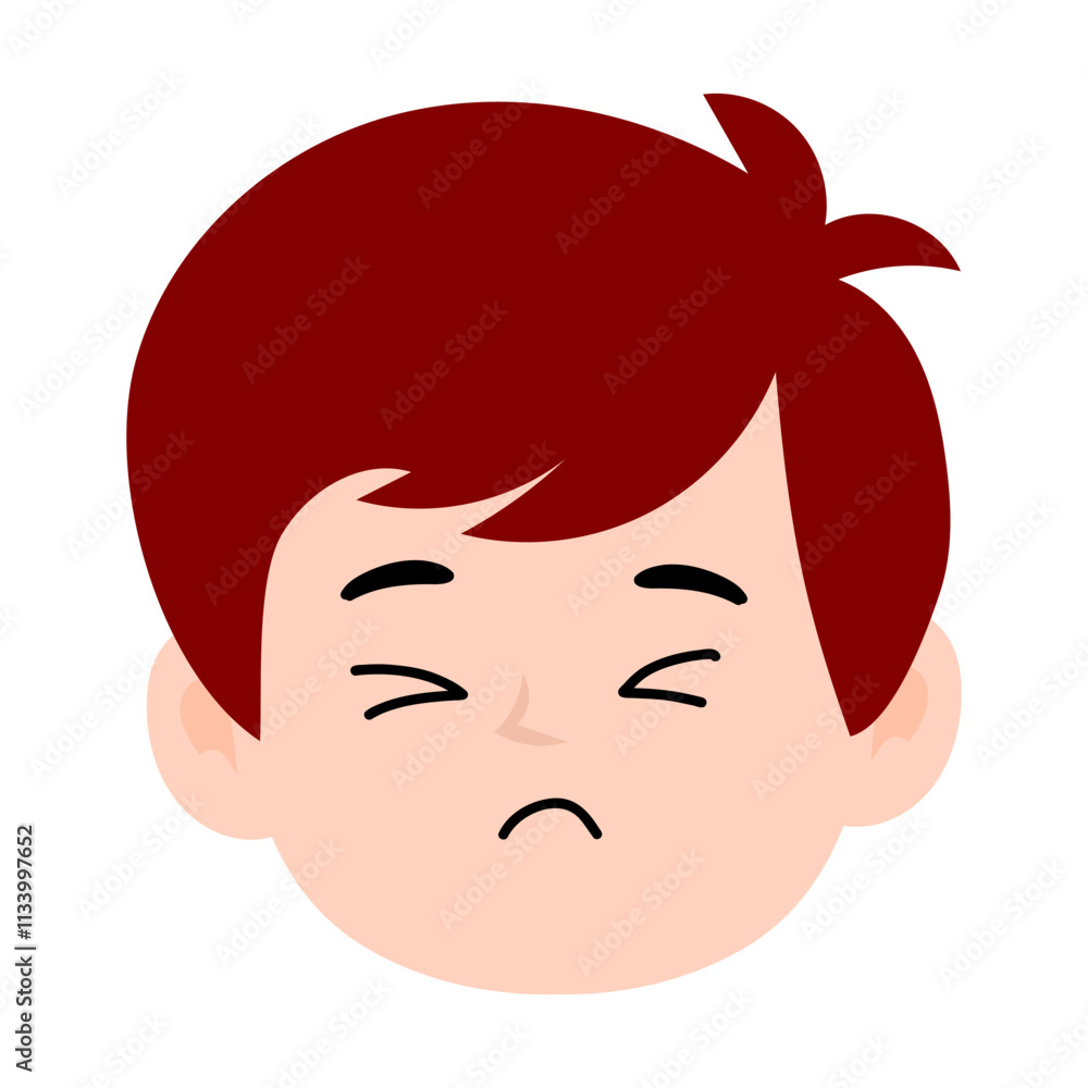 avatar kid boy different face emoticon with red hair cartoon avatar kid boy different face emoticon with red hair cartoon