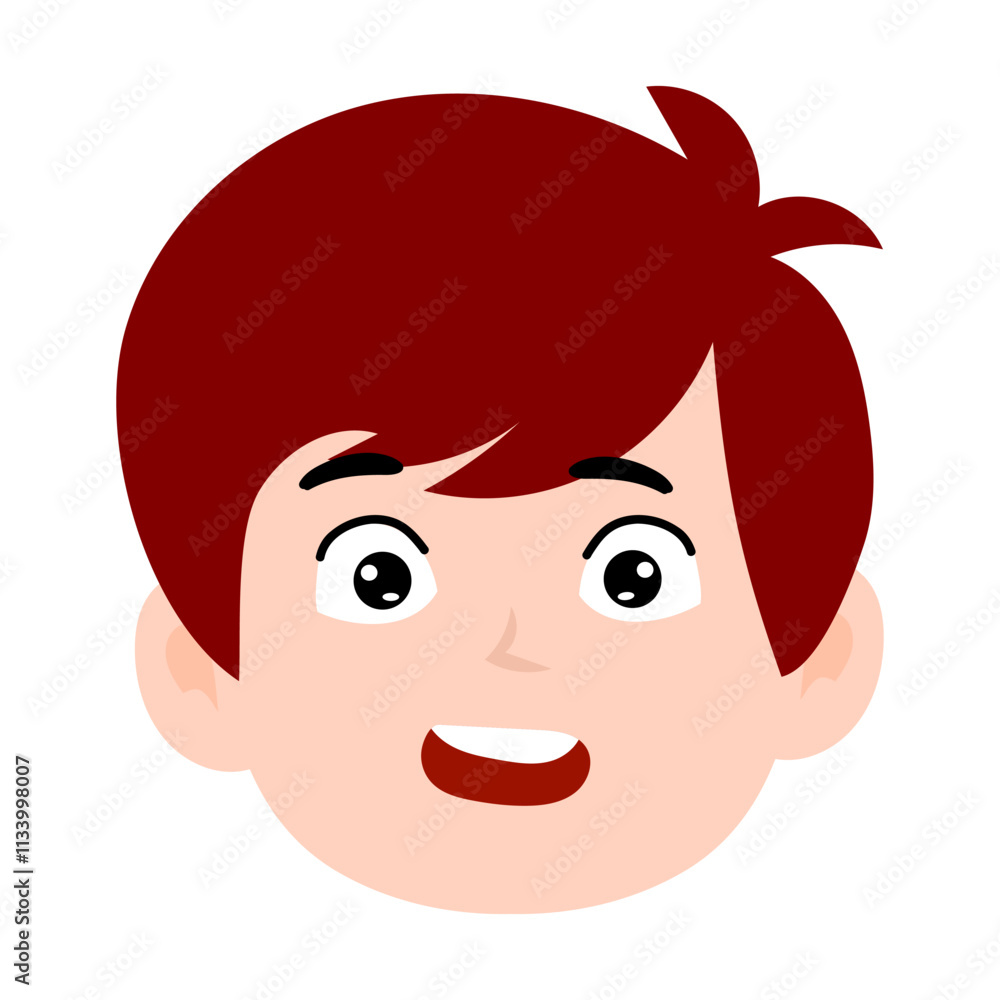 avatar kid boy different face emoticon with red hair cartoon avatar kid boy different face emoticon with red hair cartoon