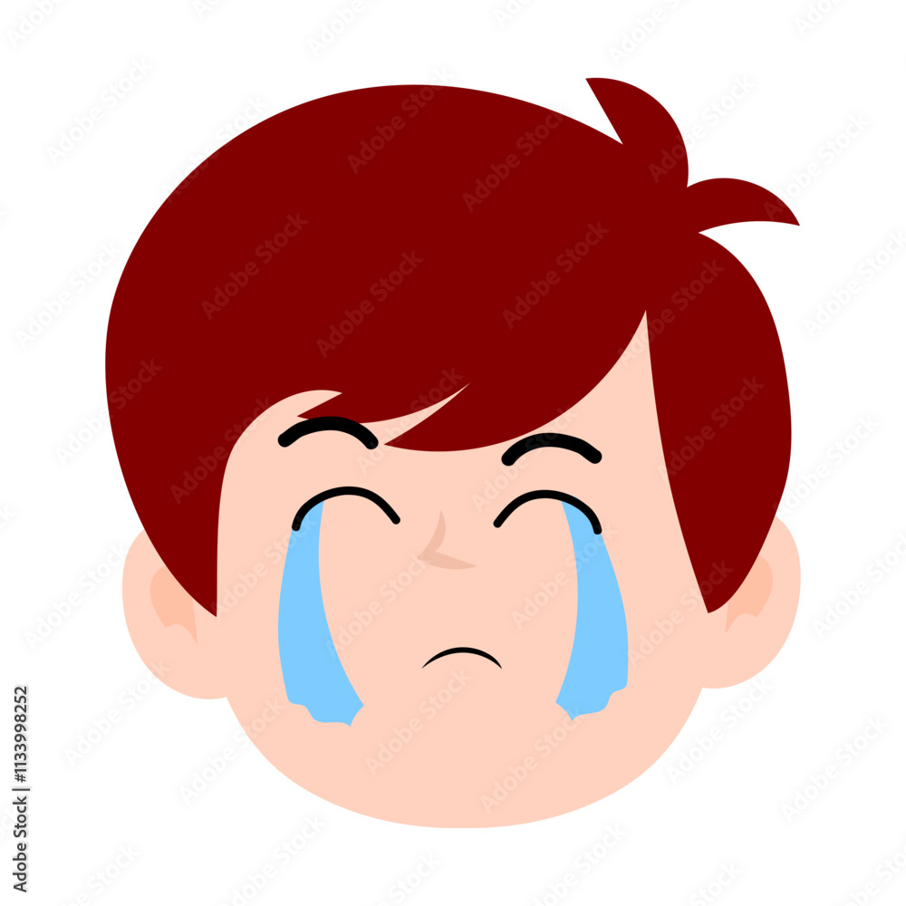 avatar kid boy different face emoticon with red hair cartoon avatar kid boy different face emoticon with red hair cartoon